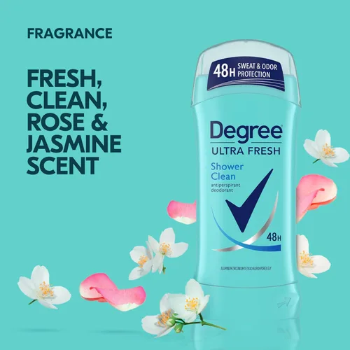 Vista 4 de Degree Ultra Fresh - Desodorante antitranspirante en barra para ducha, paquete de 4 para protección contra el sudor y el olor 48H para mujeres, 2.6
