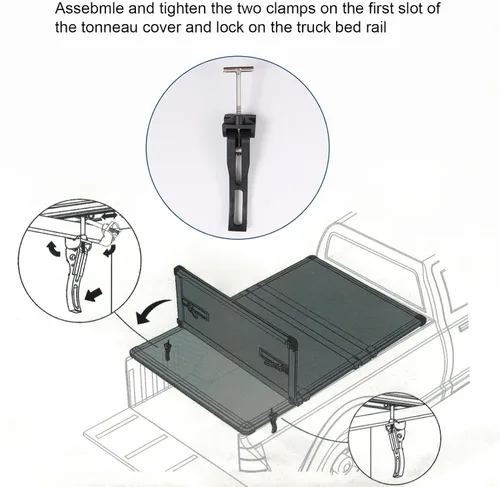 Vista 6 de DICMIC Kit de piezas de repuesto y accesorios para cubierta de camioneta Tonneau para cubierta rígida de cama de camioneta de triple pliegue