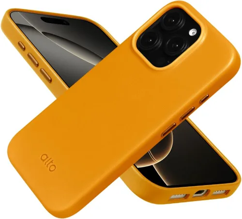 Vista 39 de alto Funda para teléfono compatible con iPhone 15 2023 y MagSafe, funda magnética de cuero italiano, funda protectora contra caídas de la serie Clop