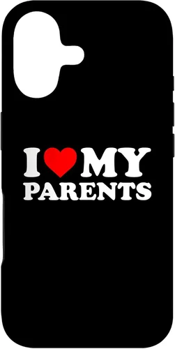 Vista 32 de I Love My Parents - Red Heart Case for iPhone 16