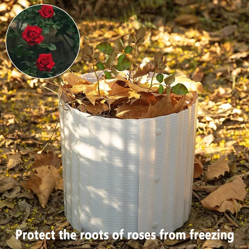 Vista 8 de DECOHS 8 piezas de collar de rosa de invierno, conos de rosa cálidos para plantas conectables a plantas, cubierta protectora de plantas de rosas
