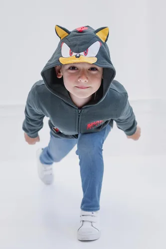 Vista 3 de SEGA Sonic the Hedgehog - Sudadera con capucha y cremallera para cosplay Sombra