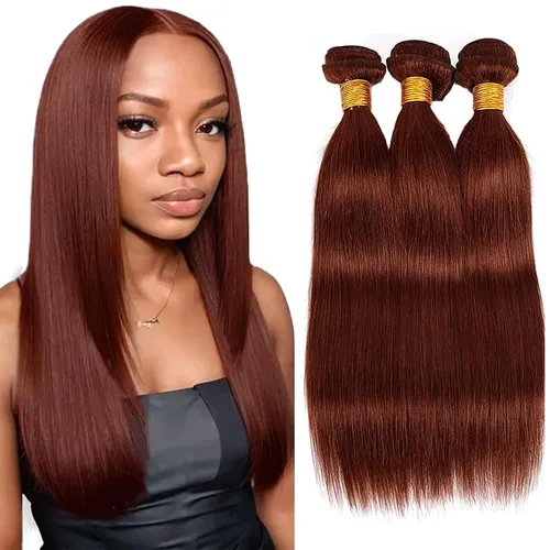 Vista 71 de Color 30 paquetes de cabello humano marrón onda del cuerpo paquetes 8 10 12 pulgadas brasileño virgen Remy extensiones de cabello humano doble trama