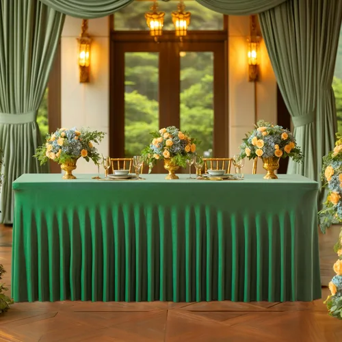 Vista 17 de Besutolife - Faldas de mesa de elastano negro para mesas rectangulares de 4 pies, diseño de una pieza, mantel para fiestas de cumpleaños, bodas