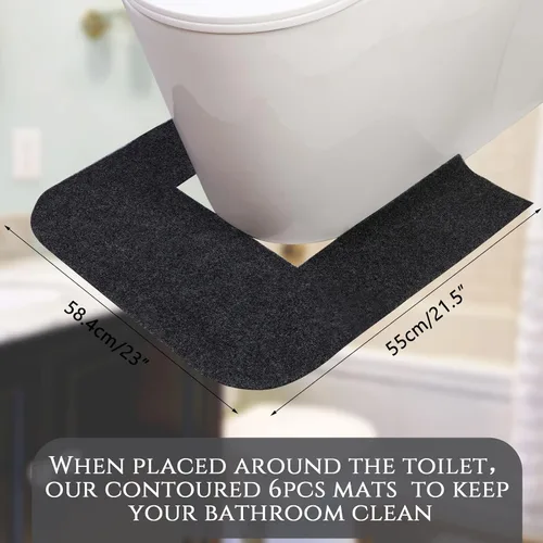 Vista 2 de Nuanchu 4 alfombrillas de inodoro para eliminar olores, almohadillas de orina para baño, baño, baño, color negro y gris