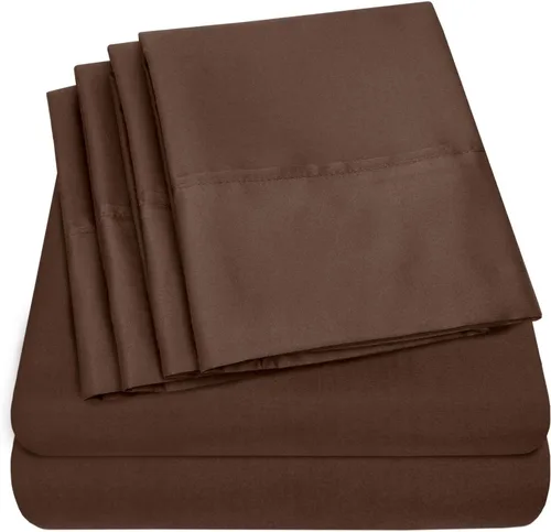 Vista 36 de Juego de sábanas de 4 piezas para camas individuales de 1500 hilos de microfibra de cepillado fino con bolsillo profundo - 1 funda de almohada