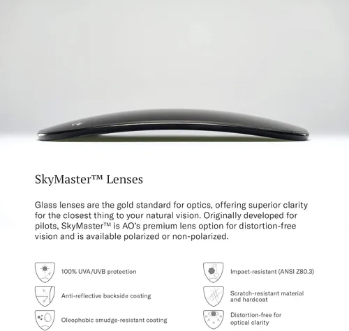 Vista 58 de AO Americal Optical Original Pilot Glass Lenses Sunglasses SkyMaster Glass Lenses Polarized and Non-Polarized Available
