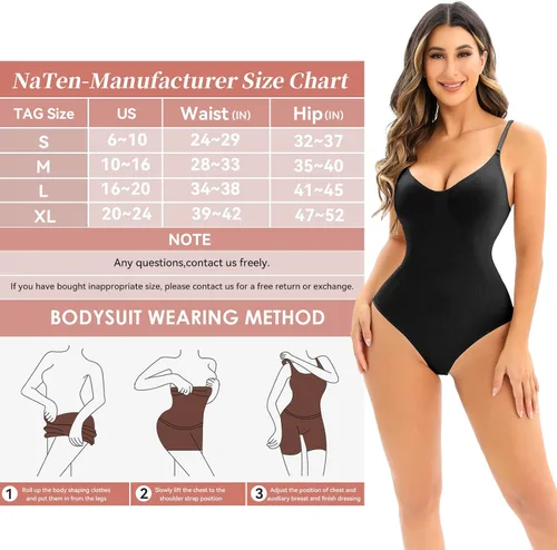 Vista 6 de NaTen Body moldeador de cuerpo para mujer, con control de abdomen, adelgazante, sin costuras, ropa