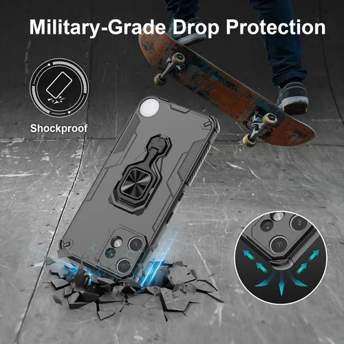 Vista 5 de Funda para Nothing CMF Phone 2 Pro, funda de teléfono a prueba de golpes, de grado militar, funda personalizada resistente con soporte de metal