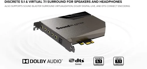 Vista 10 de Creative Sound Blaster AE-7 Hi-Res PCIe Tarjeta de sonido para juegos y ACM