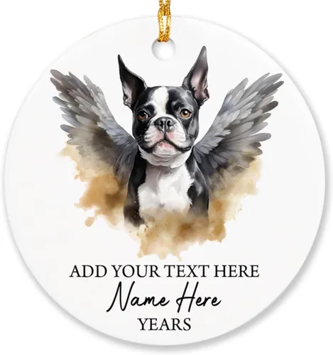 Vista 40 de Airedale Terrier - Adorno personalizado de alas de ángel para perro, regalo de pérdida de condolencias de mascotas, adorno de Navidad conmemorativo