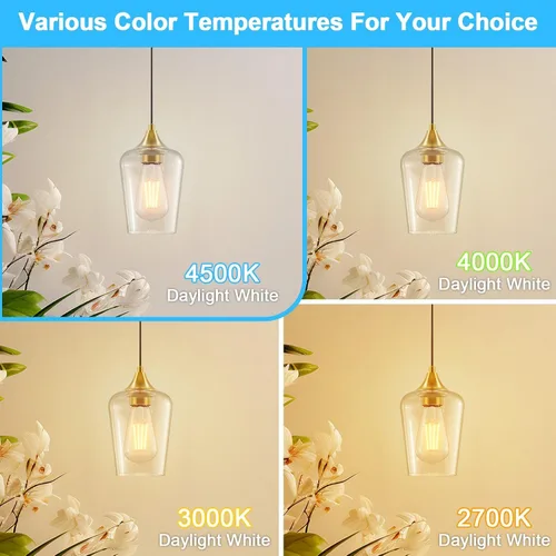 Vista 3 de Ralbay Bombillas LED Edison ST48 vintage equivalentes a 60 vatios, paquete de 6, luz blanca natural brillante de 4500 K, bombillas de filamento LED