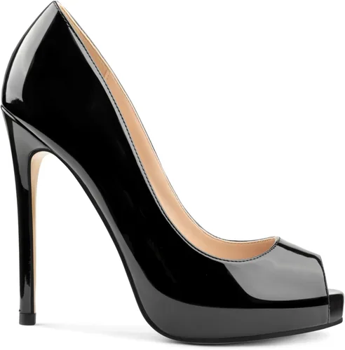 Vista 7 de Eithy - Zapatos de tacón alto y fino para mujer, con plataforma, para fiesta y uso diario Negro