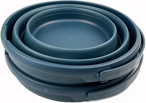 Vista 2 de SAMMART Cubo de plástico plegable de 10 L (2.6 galones), bañera redonda plegable, cubo de agua portátil para pesca, bote de agua para exteriores