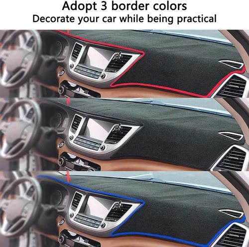 Vista 4 de Compatible con VW Jetta MK6 2013-2018 LHD, cubierta de salpicadero de automóvil, cubierta multifunción para salpicadero, protección