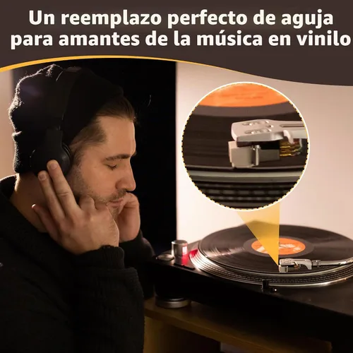 Vista 8 de Dreyoo 1 paquete de aguja de repuesto para tocadiscos para ATN3600L, lápiz capacitivo compatible con Audio-Technica