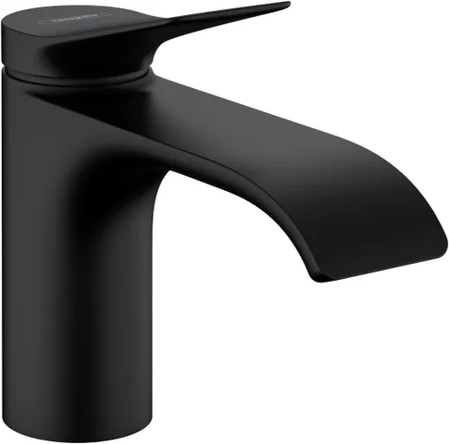 Vista 3 de hansgrohe Vivenis 75010341 - Grifo para lavabo de baño con 1 manija y 1 agujero, caudal de 1.2 GPM, en cromo negro cepillado Cromo cepillado negro