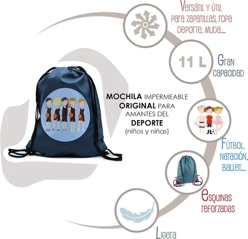 Vista 2 de Susiko Mochila de gimnasia para niña de natación, rosa, mediana