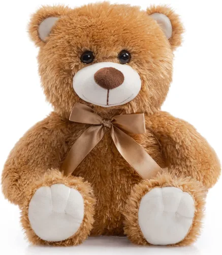 Vista 17 de Oso de peluche súper color, juguete de peluche para niños, novia, familia, felicitaciones, baby shower, cumpleaños, beige, 14 pulgadas