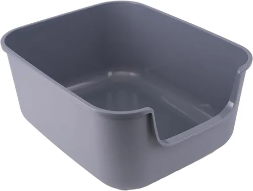 Vista 10 de Caja de arena grande para gatos con lados altos, cajas para gatos de interior, bandeja de arena para gatos para gatitos, caja de arena con entrada