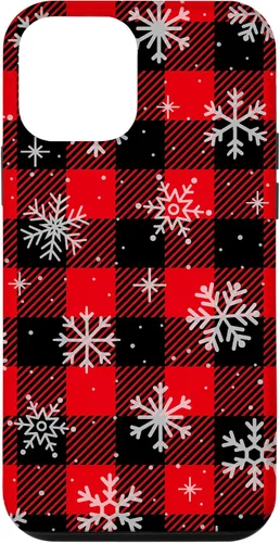 Vista 15 de iPhone 13 Copos de nieve caída nieve nieve Navidad invierno rojo cuadros caso