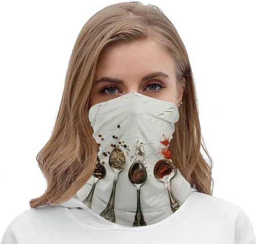 Vista 5 de Sun UV Protection Neck Gaiter Upf 50+ Balaclava Ski Set of Spoons Face Mask Summer Face Cover Scarf Breathable Bandana for Fishing Hunting Kayaking