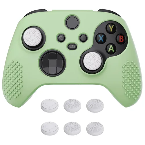 Vista 17 de eXtremeRate PlayVital Aqua Green 3D Studded Edition Anti-slip Silicone Cover Skin for Xbox Series X/S Controller, Soft Rubber Case Protector for