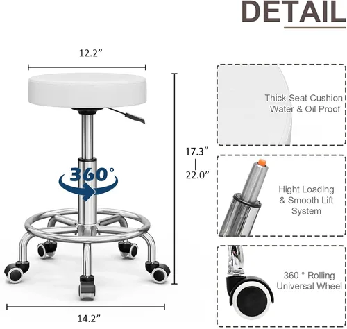 Vista 7 de OKAKOPA Silla de pedicura sin fontanería para tecnología de uñas, estación de pedicura portátil con soporte de pedicura y cuencos, silla de spa