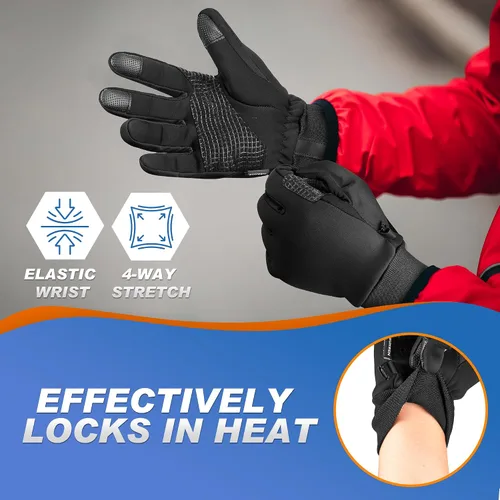 Vista 4 de Sukeen Guantes cálidos de invierno para hombres y mujeres, guantes de invierno antideslizantes para pantalla táctil para hombres, ciclismo, correr