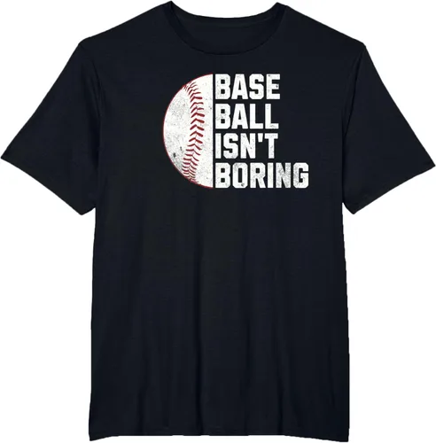 Vista 40 de Camiseta Baseball Isn't Boring, Negro