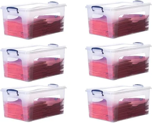 Vista 55 de Superio Mini contenedor de almacenamiento de plástico para crayón, suministros de arte y estuche de costura, organizador pequeño apilable
