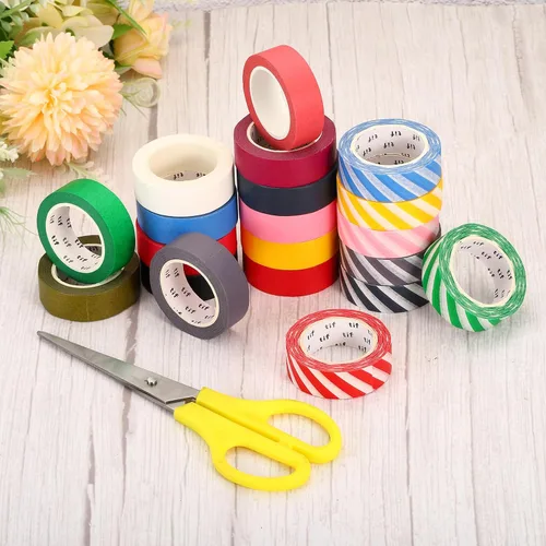 Vista 5 de PATIKIL Cinta holográfica Washi de 0.59 pulgadas x 10.93 yardas, 2 rollos de calcomanías autoadhesivas para decoración de envoltura de manualidades