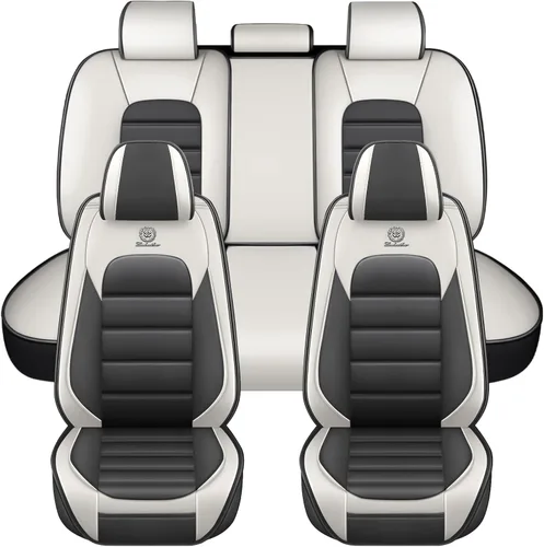 Vista 29 de Fundas de asiento para Chevrolet Chevy Aveo 2004-2011, funda de asiento de automóvil de piel sintética, compatible con bolsa de aire, protector