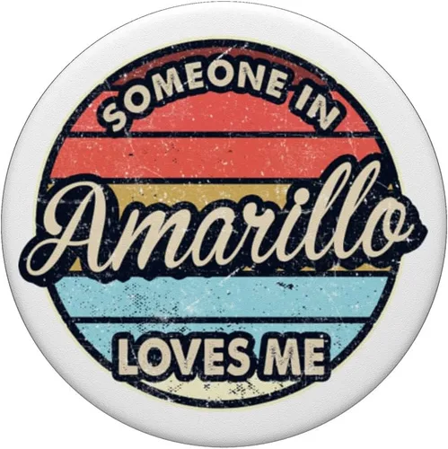 Vista 3 de Someone In Amarillo Loves Me City US USA PopSockets Adhesive PopGrip