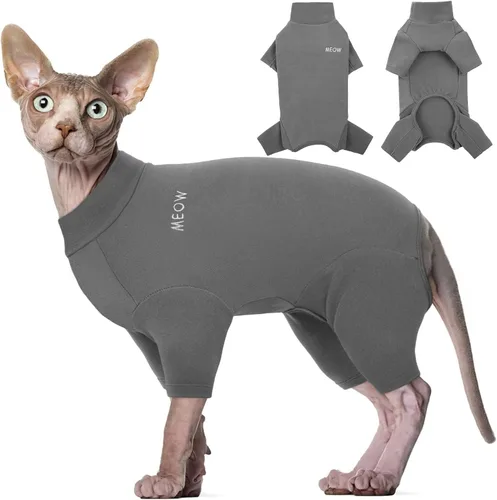 Vista 10 de ROZKITCH Suéter XS para Gato, Suéteres Suaves y Transpirables Solo para Sphynx, Abrigo con Cuatro Patas, Suéter Cálido Camiseta Pijama Mono Chaleco