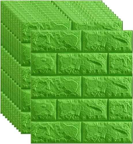 Vista 9 de Melairya Paneles de pared 3D para decoración de paredes interiores, paneles de pared con textura de espuma 3D, 20 piezas de papel tapiz autoadhesivo