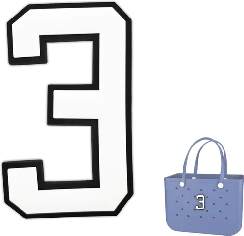 Vista 19 de Dijes para Bolsa Bogg, Accesorios Decorativos para Bolsa Bog, Inserto de Dije con Número para Bolsa de Playa de Goma Bog Original