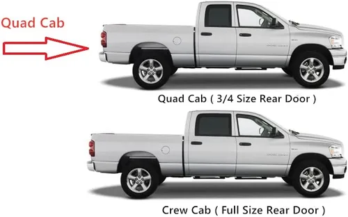 Vista 3 de Puerta trasera derecha del pasajero Puerta de cristal de la puerta trasera compatible con Dodge Ram Pickup 1500 4 puertas Quad Cab modelos 2009-2018