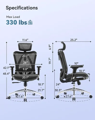 Vista 3 de SIHOO Silla de oficina ergonómica M57, silla de escritorio con respaldo