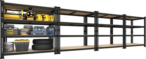 Vista 17 de PrimeZone Estantes de Almacenamiento de Servicio Pesado de 40" An x 20" Pr x 59" Al, Unidad de Estantería de Garaje Ajustable de 4 Niveles, Estante