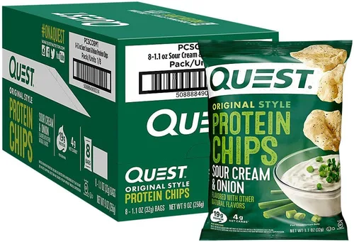 Vista 9 de Quest Nutrition Chips de proteína, barbacoa, 0.78 oz de proteína, 0.11 oz de carbohidratos netos, 130 cals, bolsa de 1.1 onzas, 1 unidad, alto