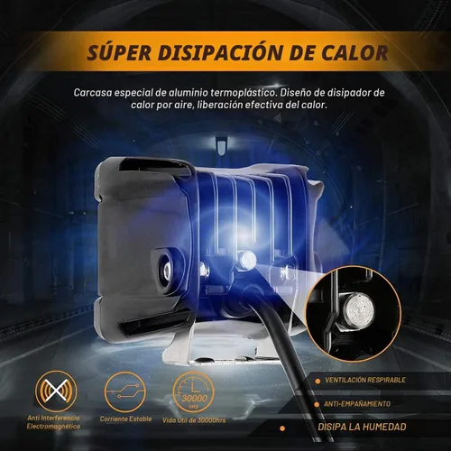 Vista 5 de Auxbeam Serie FA, cubos LED de 3 pulgadas con DRL, 2 modos, haz puntual, luces todoterreno de 20 W, luces de conducción, luces de pilar A, luces