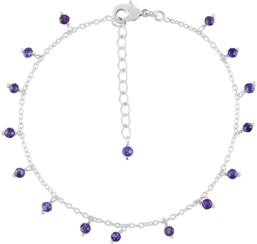 Vista 23 de Yanara Tobilleras de piedras preciosas para mujer, piedra natal natural, chapada en plata, joyería hecha a mano en 8.5 + 1.5 pulgadas, cristales