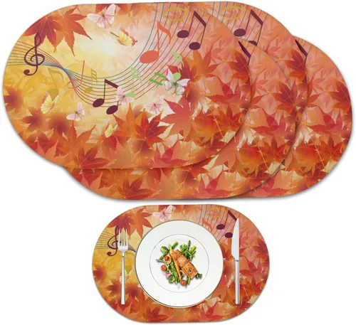 Vista 18 de Corn Green Placemats Set of 2 12 x 18 Inch Leather Table Mats Seasonal Table Placemats Protector PU Desk Mat Heat Resistant Washable Easy Clean for