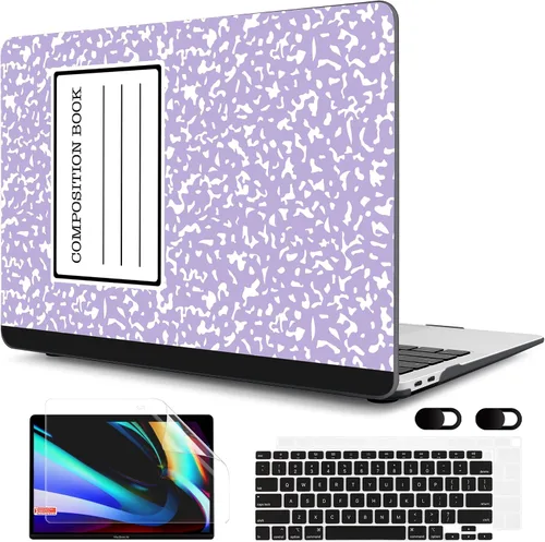 Vista 22 de MEEgoodo Funda para MacBook Air de 13 pulgadas 2021 2020 2019 2018 lanzada A2337 M1 A2179 A1932 con Touch ID, carcasa rígida de plástico y cubierta