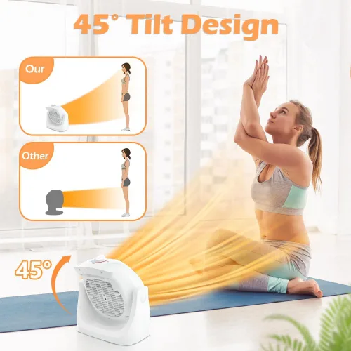 Vista 4 de LifePlus Combo de Ventilador y Calentador 2 en 1, Ventilador de Escritorio de Enfriamiento Portátil, Ventilador Circulador de Aire Inclinación