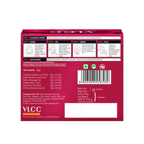 Vista 9 de VLCC Kit facial Party Glow de 60 gm
