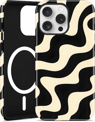 Vista 29 de Jusy Funda magnética Zebra para iPhone XR, color negro