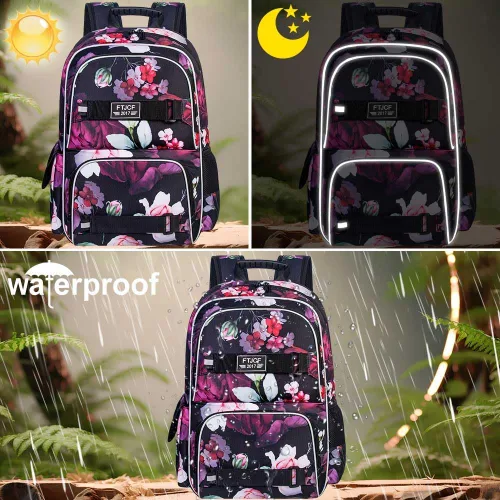 Vista 3 de Mochila para laptop, mochila escolar de 16 pulgadas, mochila universitaria, mochilas resistentes al agua para adolescentes, niñas, niños, mujeres