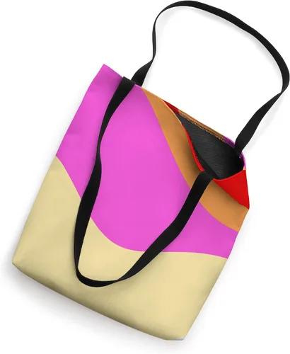 Vista 2 de Retro Waves Swirls Pastel Rainbow Wavy Stripes 70s Bolsa de mano estética